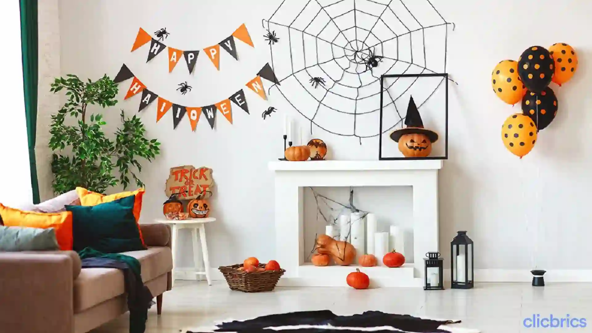 diy scary halloween decorations In Living Room